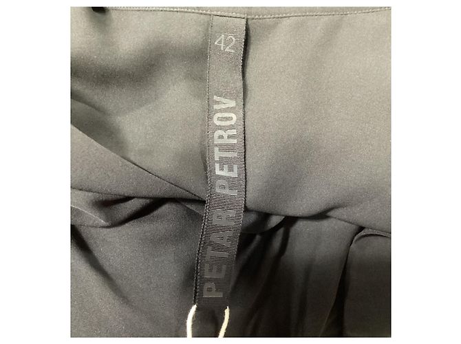 Camicia con bottoni Petar Petrov in seta nera Nero - vista 10