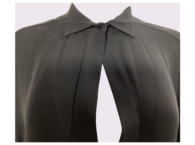 Camicia con bottoni Petar Petrov in seta nera Nero - vista 4
