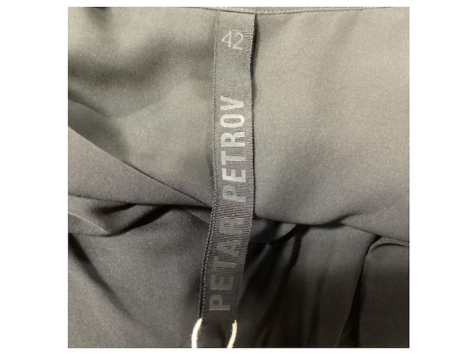 Camicia con bottoni Petar Petrov in seta nera Nero - vista 5
