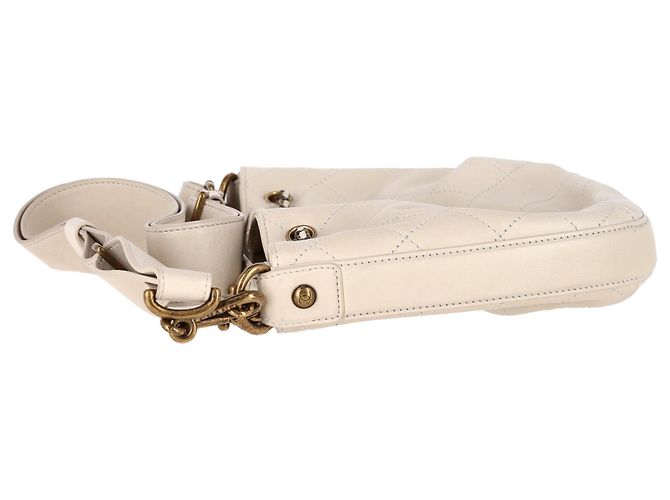 Borsa a spalla Chanel CC Paris-Roma in pelle bianca Bianco Crudo - vista 3