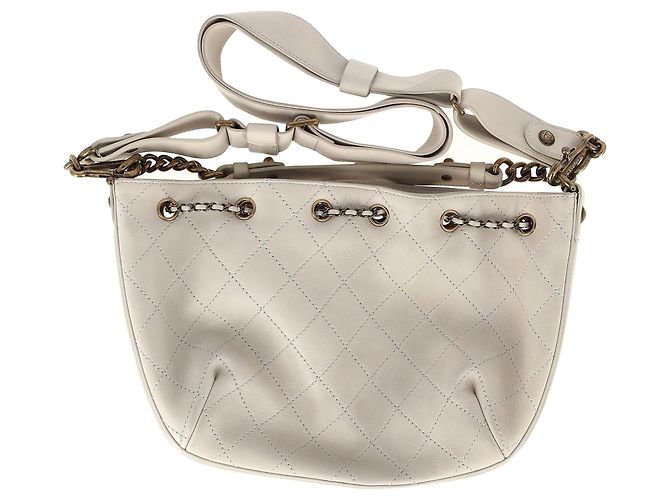 Borsa a spalla Chanel CC Paris-Roma in pelle bianca Bianco Crudo - vista 4