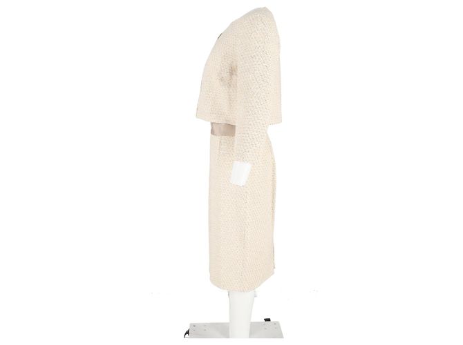 Max Mara Tweed-Blazer und Midirock aus cremefarbener Wolle - Ansicht 5