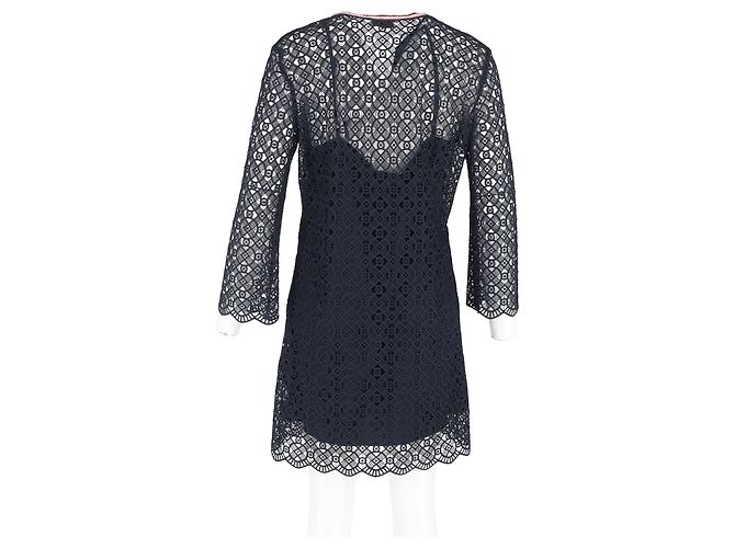 Sandro Paris Spitzen-Minikleid aus Polyester in Marineblau - Ansicht 6