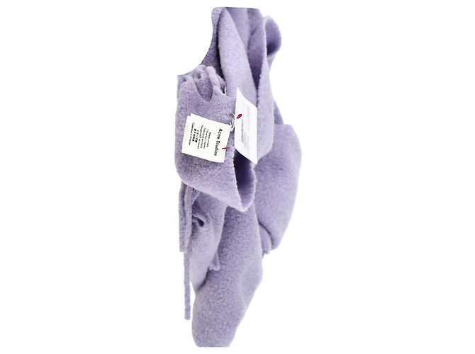 Sciarpa con frange Acne Studios in lana viola pastello - vista 3