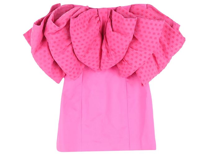 Autre Marque Rosa Polyester Strapless Mini-Kleid mit Schleifendetail von Birger Christensen Natalie Pink - Ansicht 2