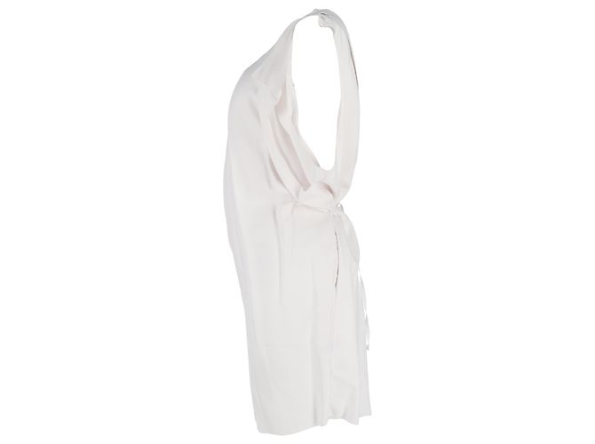 Vestido sem mangas até o joelho em viscose branca da Acne Studios Branco Cru - vista 2