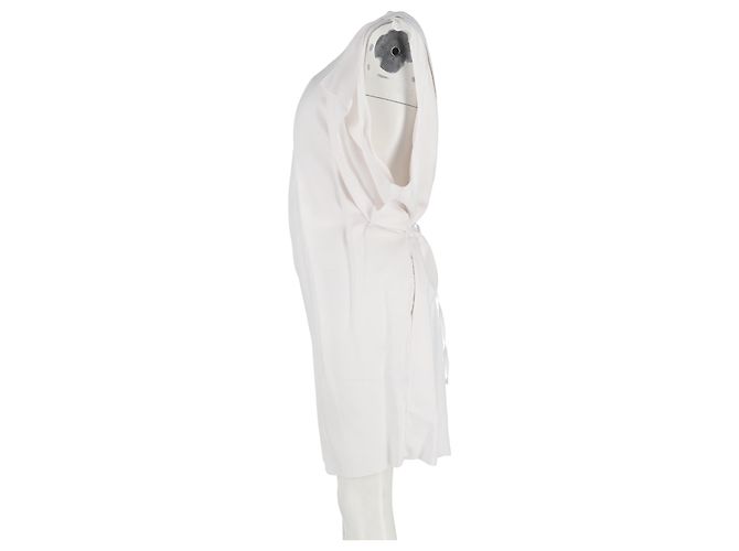 Vestido sem mangas até o joelho em viscose branca da Acne Studios Branco Cru - vista 5