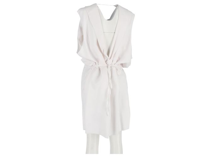 Vestido sem mangas até o joelho em viscose branca da Acne Studios Branco Cru - vista 6