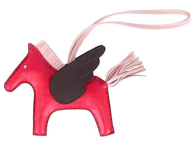 Charm Rodeo MM Hermès en cuir rose - vue 2