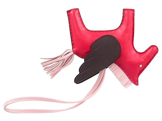 Charm Rodeo MM Hermès en cuir rose - vue 6