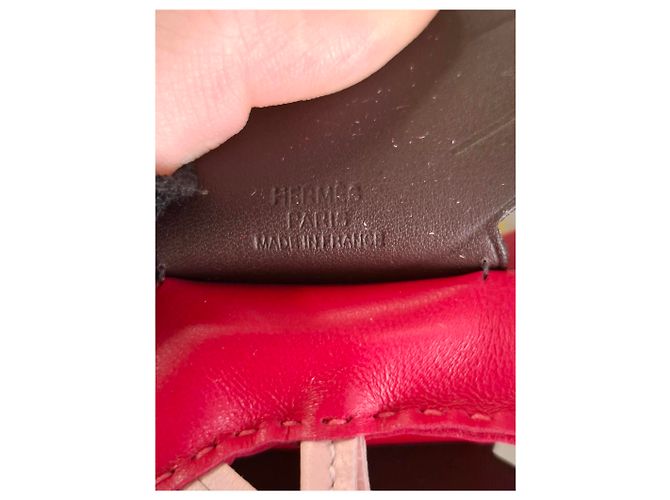 Charm Rodeo MM Hermès en cuir rose - vue 7