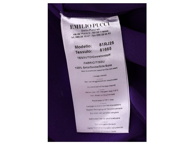 Camisa abotoada Emilio Pucci em seda roxa Roxo - vista 10
