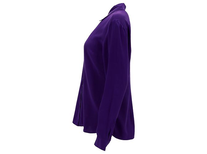 Camisa abotoada Emilio Pucci em seda roxa Roxo - vista 2
