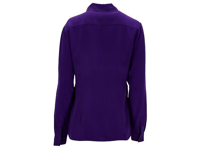Camisa abotoada Emilio Pucci em seda roxa Roxo - vista 3