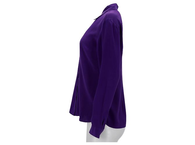 Camisa abotoada Emilio Pucci em seda roxa Roxo - vista 7