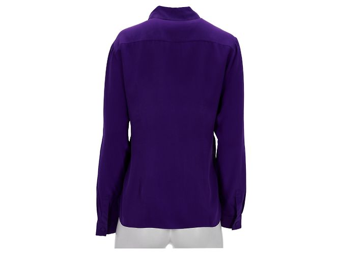 Camisa abotoada Emilio Pucci em seda roxa Roxo - vista 8