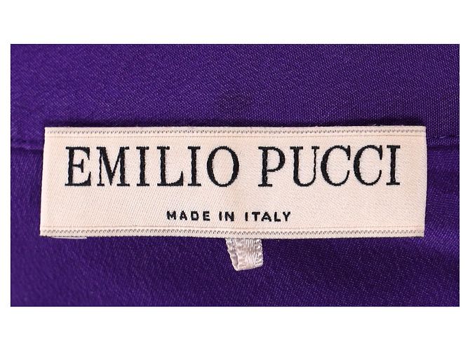 Camisa abotoada Emilio Pucci em seda roxa Roxo - vista 9