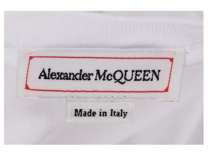 Camiseta de manga bufante Alexander McQueen em algodão branco - vista 10