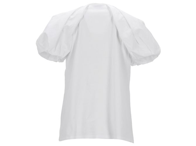 Camiseta de manga bufante Alexander McQueen em algodão branco - vista 3