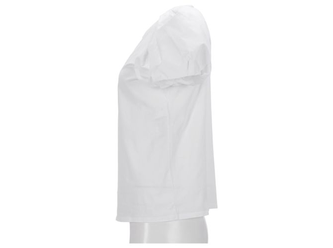Camiseta de manga bufante Alexander McQueen em algodão branco - vista 7