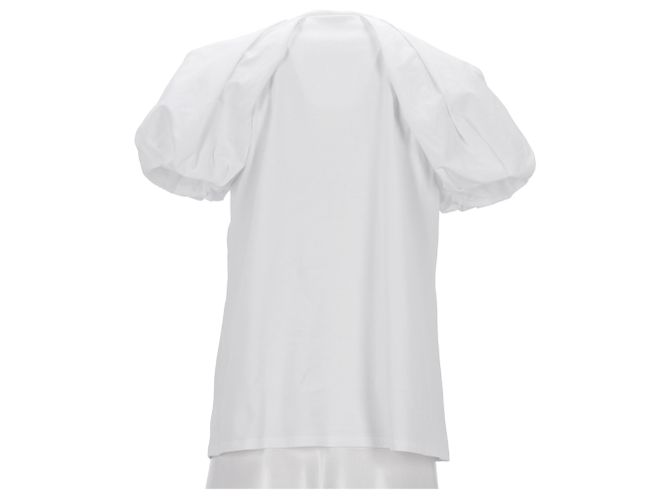 Camiseta de manga bufante Alexander McQueen em algodão branco - vista 8