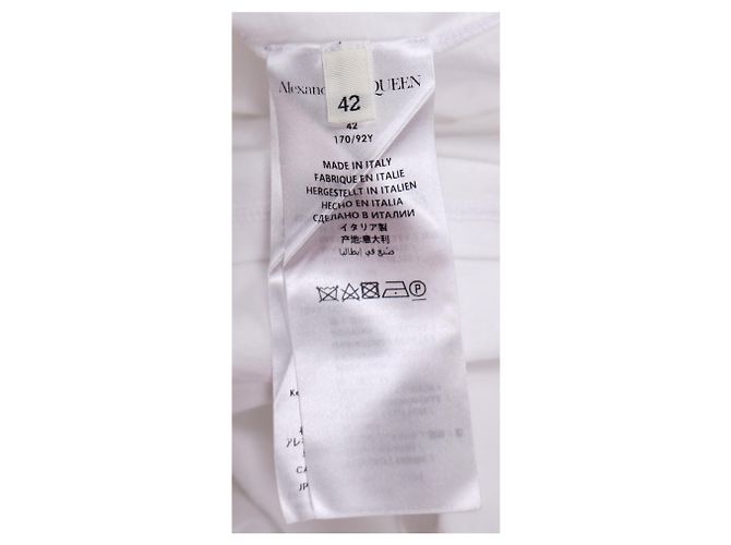 Camiseta de manga bufante Alexander McQueen em algodão branco - vista 9
