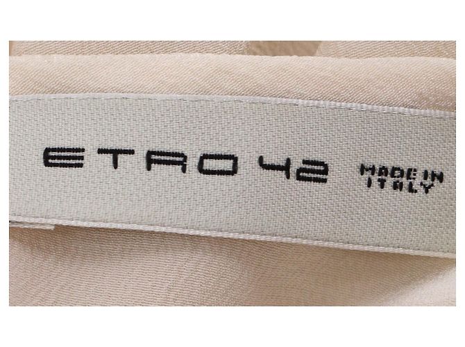 Etro Kurzarmbluse aus weißer Seide Roh - Ansicht 4