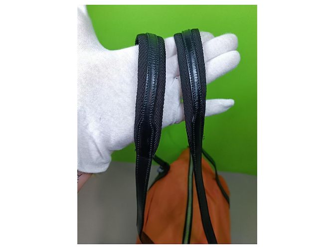 Borsa Prada arancione in nylon e pelle - vista 12