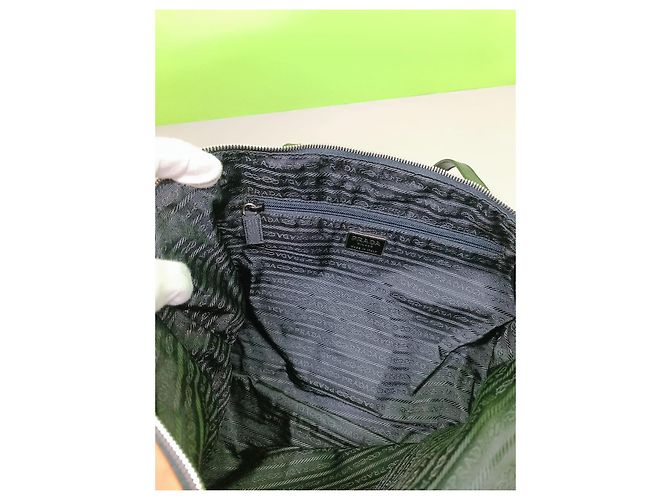 Borsa Prada arancione in nylon e pelle - vista 15