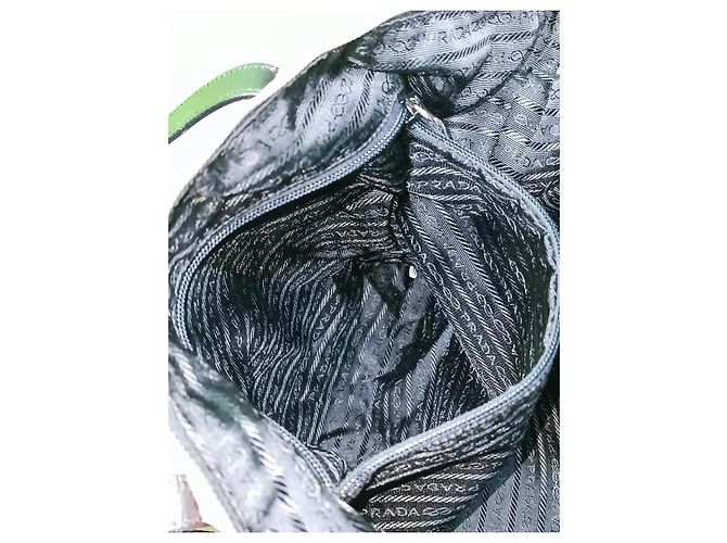 Borsa Prada arancione in nylon e pelle - vista 17