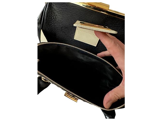 Grande borsa in pelle Braccialini Nero - vista 10