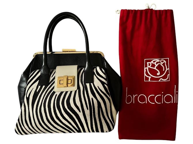 Grande borsa in pelle Braccialini Nero - vista 11