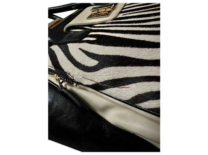 Grande borsa in pelle Braccialini Nero - vista 13