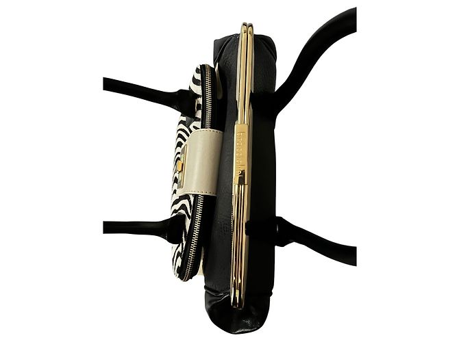 Grande borsa in pelle Braccialini Nero - vista 4