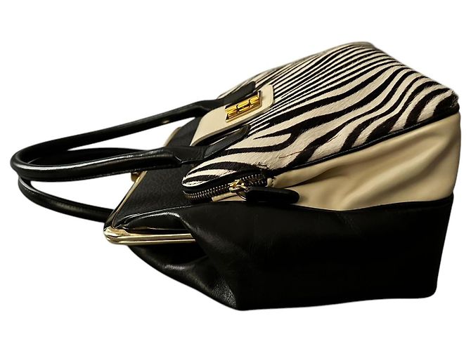 Grande borsa in pelle Braccialini Nero - vista 5