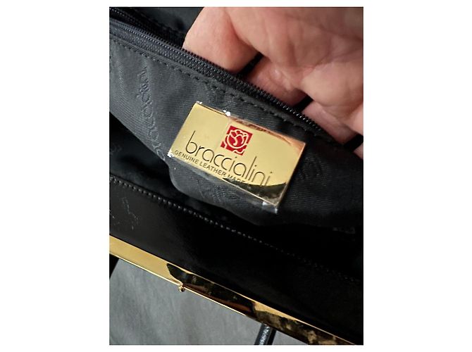 Grande borsa in pelle Braccialini Nero - vista 7