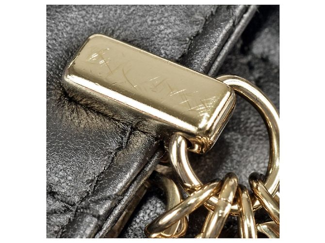 Borsa a spalla Dior Daily Chain Pouch Cannage di Christian Dior Nero - vista 7
