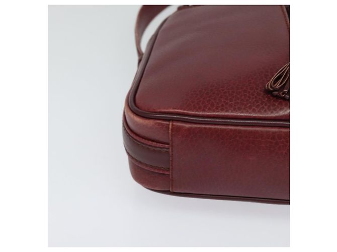 CARTIER Schultertasche Must Line Leder Weinrot Auth BA833 Bordeaux - Ansicht 10