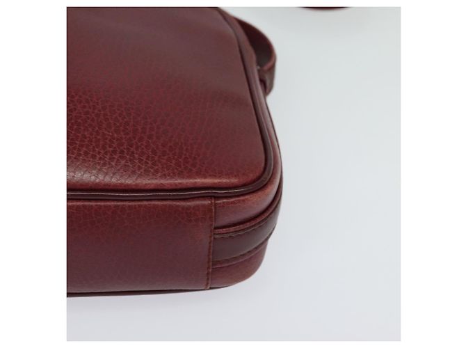 CARTIER Schultertasche Must Line Leder Weinrot Auth BA833 Bordeaux - Ansicht 11