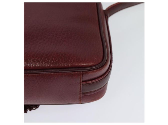 CARTIER Schultertasche Must Line Leder Weinrot Auth BA833 Bordeaux - Ansicht 13