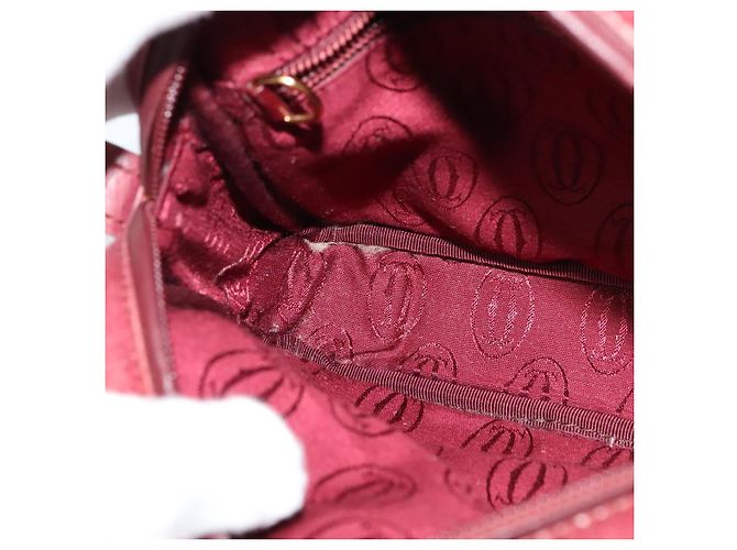 CARTIER Schultertasche Must Line Leder Weinrot Auth BA833 Bordeaux - Ansicht 18