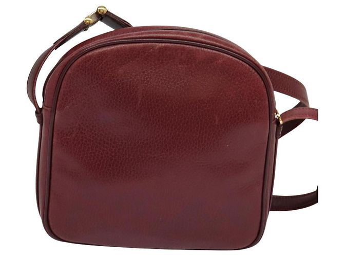 CARTIER Schultertasche Must Line Leder Weinrot Auth BA833 Bordeaux - Ansicht 3