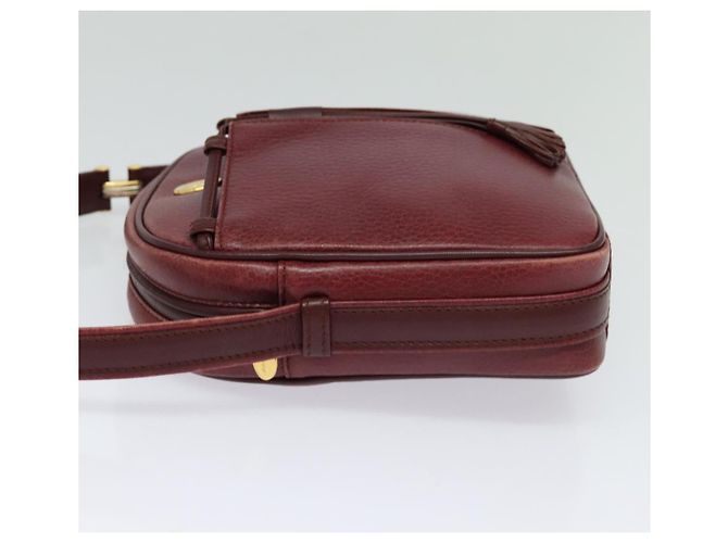 CARTIER Schultertasche Must Line Leder Weinrot Auth BA833 Bordeaux - Ansicht 4