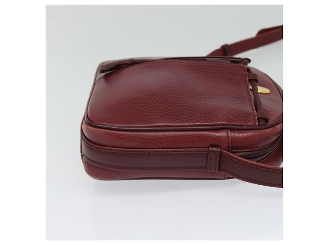 CARTIER Schultertasche Must Line Leder Weinrot Auth BA833 Bordeaux - Ansicht 5