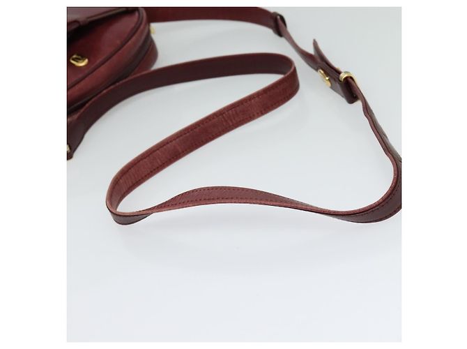 CARTIER Schultertasche Must Line Leder Weinrot Auth BA833 Bordeaux - Ansicht 7
