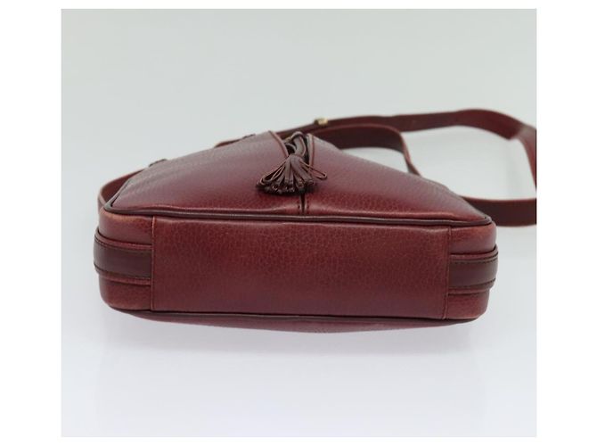 CARTIER Schultertasche Must Line Leder Weinrot Auth BA833 Bordeaux - Ansicht 9