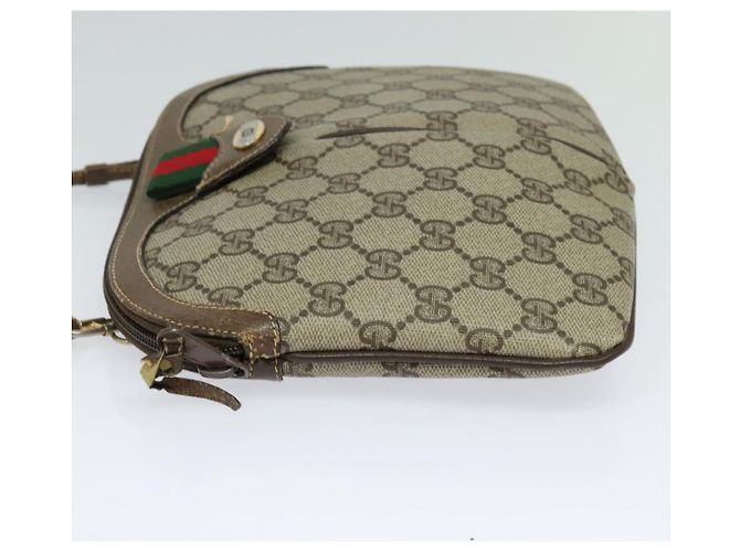 GUCCI GG Supreme Web Borsa Sherry Linea PVC Beige Verde Rosso 904 02 047 Auth EC913 - vista 4
