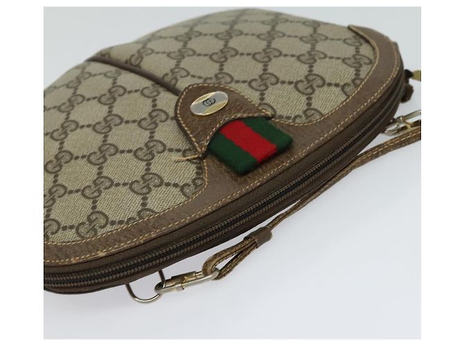 GUCCI GG Supreme Web Borsa Sherry Linea PVC Beige Verde Rosso 904 02 047 Auth EC913 - vista 6