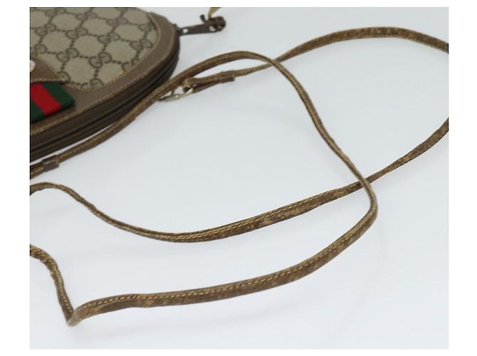GUCCI GG Supreme Web Borsa Sherry Linea PVC Beige Verde Rosso 904 02 047 Auth EC913 - vista 7
