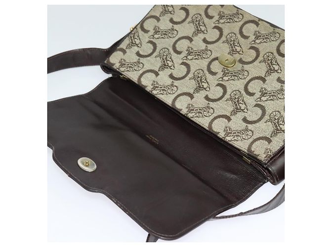 Céline Borsa a spalla Celine C Sulky in tela beige Auth EC1017 - vista 15